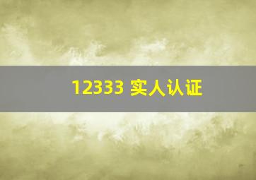 12333 实人认证